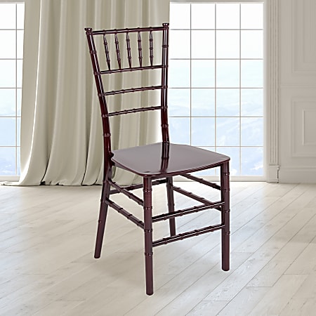 Flash Furniture HERCULES Series Resin Stackable Chiavari Chair, Mahogany