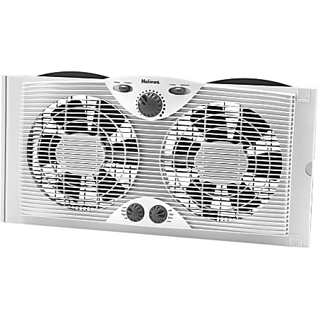 Holmes® 3-Speed Dual Blade Window Fan With Comfort Control Thermostat, White