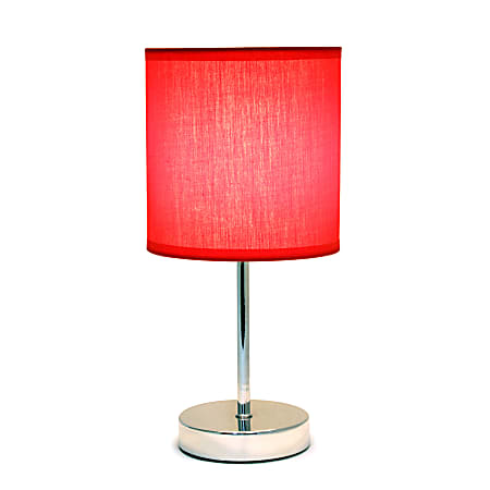 Simple Designs Mini Basic Table Lamp 11 78 H Red ShadeChrome Base Office Depot