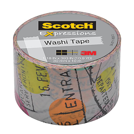 Scotch® Expressions Washi Tape, 1 3/16" x 394", Travel