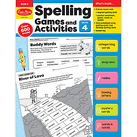Evan-Moor Educational Publishers Spelling Games and Activities, Grade 4