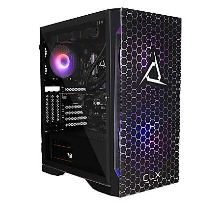 CLX SET TGMSETRTH1619BM Liquid-Cooled Gaming Desktop PC, Intel® Core™ i7, 16GB Memory, 3TB Hard Drive/500GB Solid State Drive, Windows® 10 Home