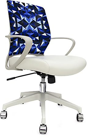 Raynor® Elizabeth Sutton Gramercy Fabric Mid-Back Task Chair, Blue Prism/White/Silver