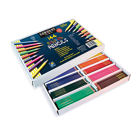 Sargent Art Colored Pencils, 3.3 mm, Assorted Colors, Pack Of 144 Pencils