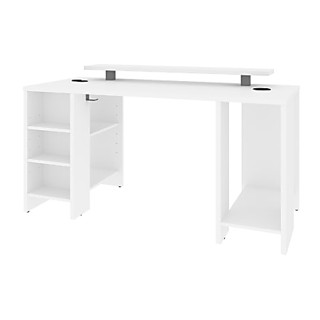 Bestar Electra 60”W Gaming Computer Desk, White