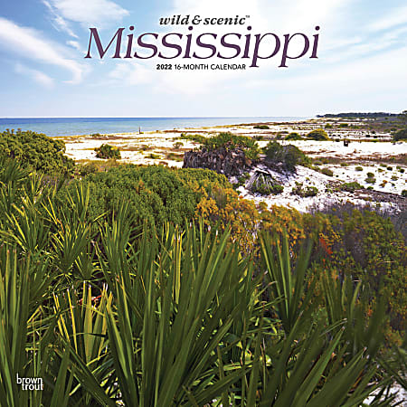 Brown Trout Monthly Regional Wall Calendar, 24" x 12", Wild & Scenic Mississippi, January to December 2022, 9781975439170