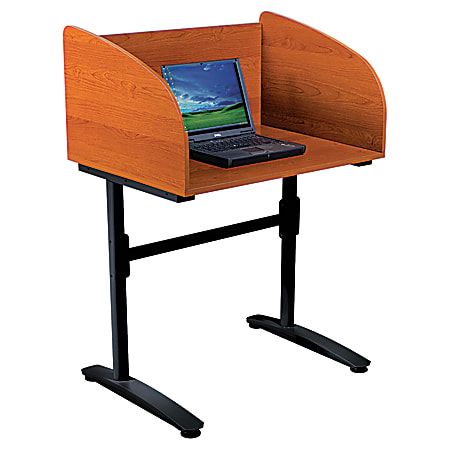 Balt® Lumina Collection Starter Carrel Desk, Cherry/Black