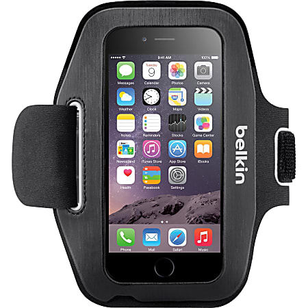 Belkin Sport-Fit Carrying Case (Armband) Apple iPhone Smartphone - Blacktop, Overcast - Neoprene