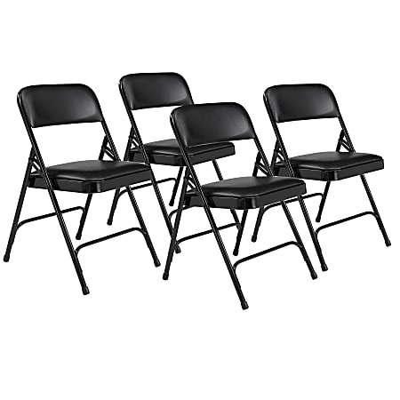 National Public Seating Series 1200 Folding Chairs, Black,