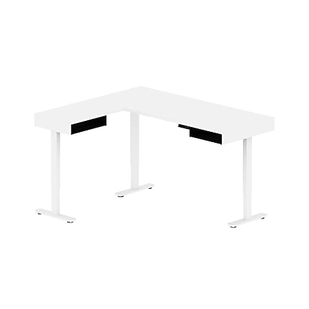 Bestar Pro-Vega 72"W L-Shaped Standing Corner Desk, White/Black