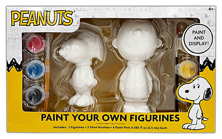 Peanuts 2 Pack Paint Your Own Figurines, 5.5" x 9" x 3"