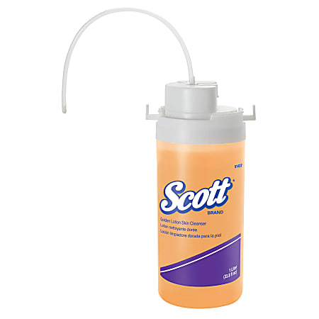 Scott® Golden Liquid Lotion Skin Cleanser Soap, Citrus Scent, 33.81 Oz, Carton Of 3 Bottles