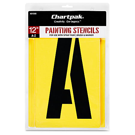 Chartpak Painting Stencils - 12" - Gothic - Capital Letter - Yellow