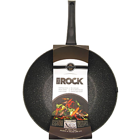 The Rock 10" Stir Fry Pan - Cooking, Frying - Dishwasher Safe - Oven Safe - 11" Frying Pan - Black - Bakelite, Aluminum Body - 1