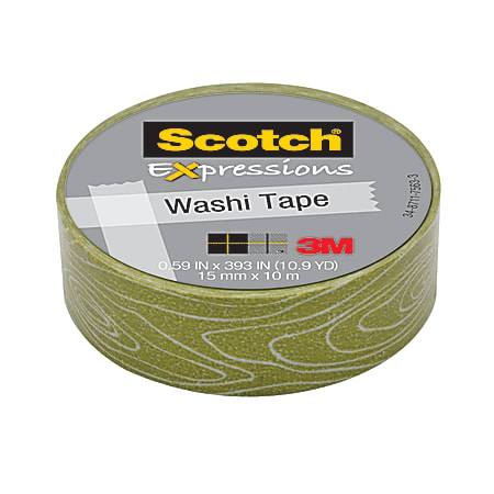 Scotch® Expressions Washi Tape, 5/8" x 393", Woodgrain