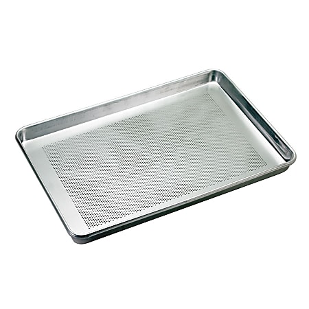 Hoffman Browne Aluminum Sheet Pans, 13" x 18" x 1", Silver, Case Of 12 Pans