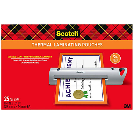 Scotch Thermal Laminating Pouches 25 Laminating Sheets Menu Size