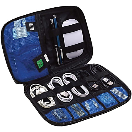 Maxell Mobile Storage Case - External Dimensions: 6.8"x1.5"x 9.5" - Zipper Closure - Black -  - 199536