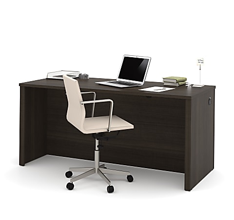 Bestar Embassy 66"W Computer Desk Shell, Dark Chocolate