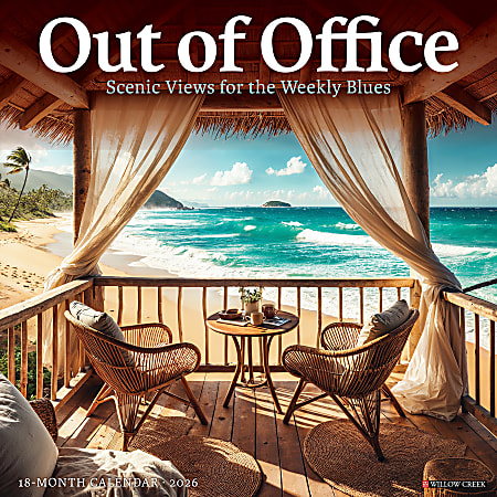2026 Willow Creek Press Monthly Wall Calendar, 12" x 12", Out of Office, January To December, O56257