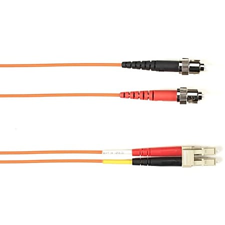 Black Box Fiber Optic Duplex Patch Network Cable - 6.50 ft Fiber Optic Network Cable for Network Device - First End: 2 x ST Network - Male - Second End: 2 x LC Network - Male - 1 Gbit/s - Patch Cable - OFNR - 62.5/125 µm - Orange - TAA Compliant