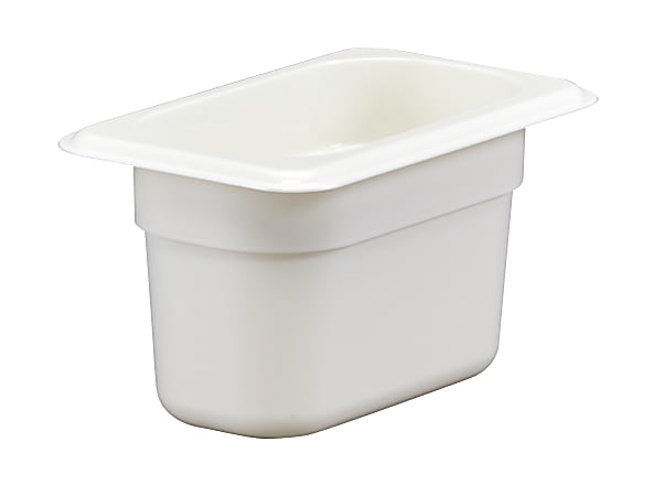 Cambro Camwear GN 1/9 Size 4" Food Pans, 4”H x 4-1/4”W x 7”D, White, Set Of 6 Pans