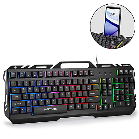 ENHANCE Infiltrate KL2 Keyboard gaming with phone holder backlit USB ...