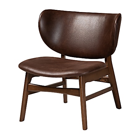 Baxton Studio Marcos Living Room Accent Chair, Dark Brown/Walnut