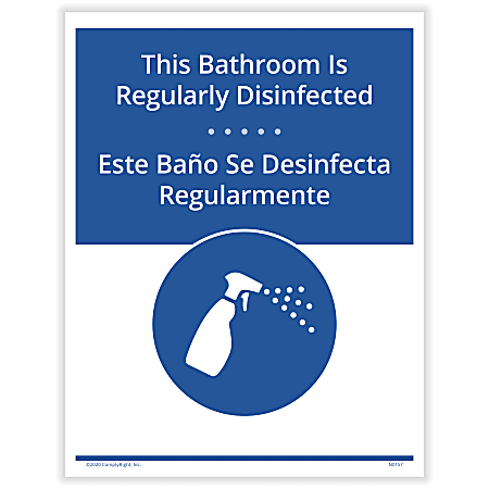 ComplyRight™ Coronavirus And Health Safety Posting Notices, Bathroom Regularly Disinfected, English, 8-1/2" x 11", Set Of 3 Notices