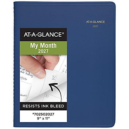 AT-A-GLANCE® 2027 15-Month Monthly Planner, Blue, Large, 9" x 11"
