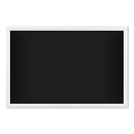 U Brands Magnetic Chalkboard, 30" X 20, White Decor Wood Frame