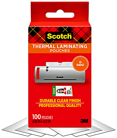 Scotch® Thermal Laminating Pouches for Business Cards TP5851-100, 2-5/16