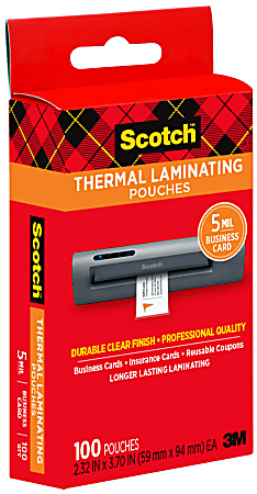 Scotch Thermal Laminating Pouches 8 78 x 11 38 100 Laminating Sheets Clear  TP3854 100 - Office Depot