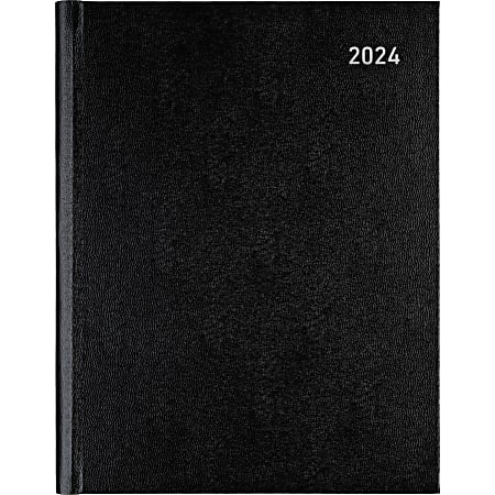 2024 Office Depot® Brand Weekly Hardcover Planner, 8" x 11", Black, January To December 2024 , OD711000