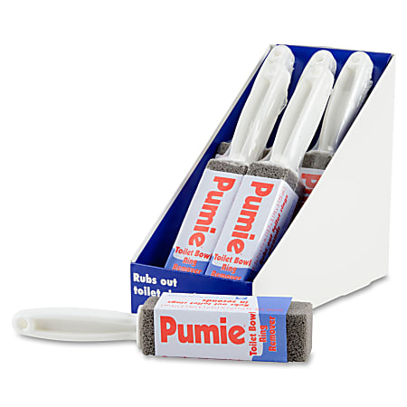 U.S. Pumice Pumice Toilet Bowl Ring Remover with Handle - Stone - 1.25" Width x 5" Length - 6 / Carton