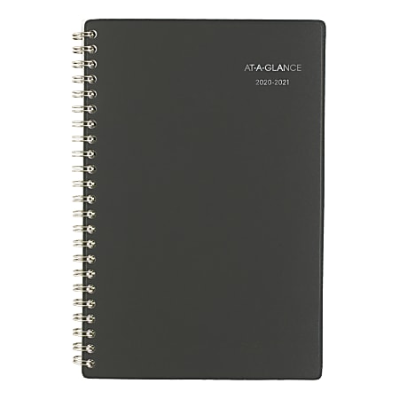 AT-A-GLANCE® DayMinder Academic Weekly/Monthly Planner, 5" x 8", Charcoal, July 2020 to June 2021, AYC20045