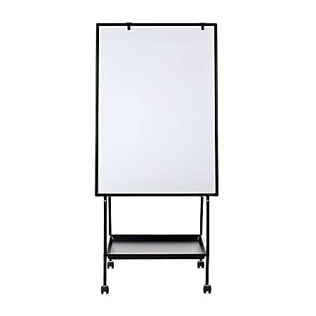 MasterVision® Magnetic Gold Ultra™ Adjustable Mobile Dry-Erase Whiteboard Easel, 65 12/16" x 24", Metal Frame With Black Finish