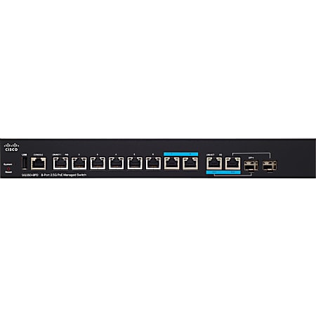 Cisco SG350-8PD 8-Port 2.5G PoE Managed Switch - 8 Ports - Manageable - 3 Layer Supported - Twisted Pair - Rack-mountable - Lifetime Limited Warranty