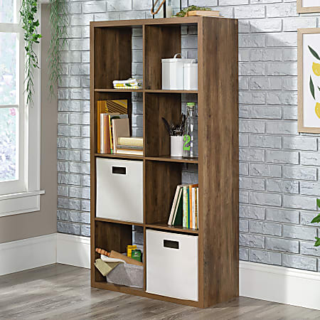 Sauder Select 58 H 8 Cube Storage Bookcase Rural Pine Office Depot