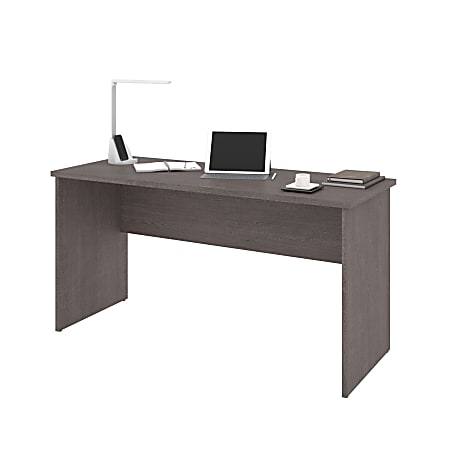Bestar Innova 60”W Computer Desk Shell, Bark Gray