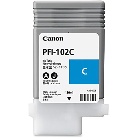 Canon® PFI-102 Cyan Ink Cartridge, PFI-102C