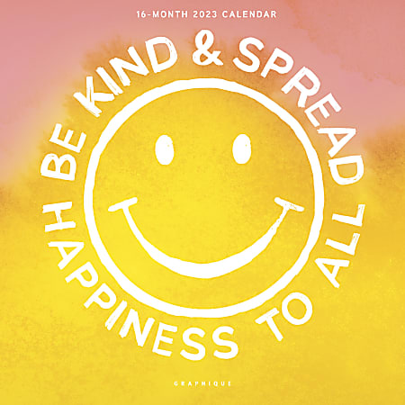 Graphique Inspirational Monthly Wall Calendar, 12" x 12", Kindness Matters, January To December 2023