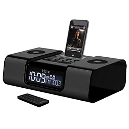 iHome® iH9B6R iPod® Clock Radio With Dual Alarm, Black