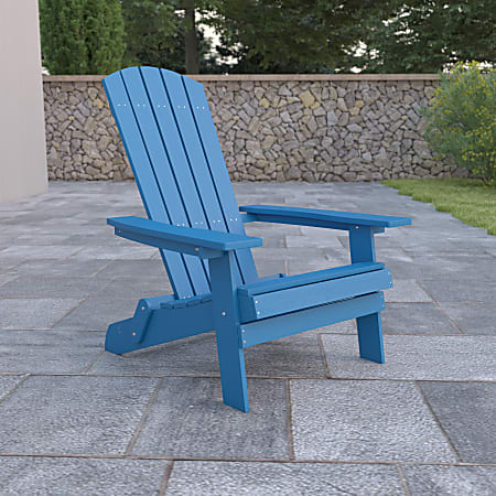 Flash Furniture Charlestown Folding Adirondack Chair, Blue
