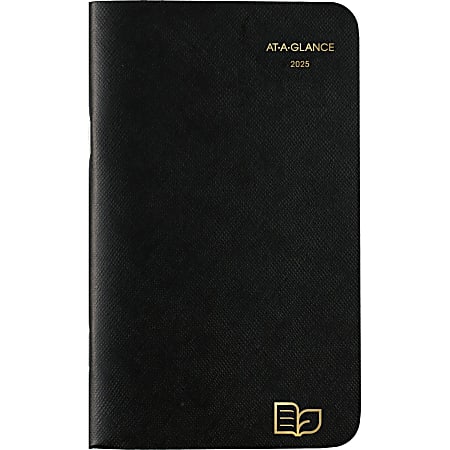 2025-2026 AT-A-GLANCE® Recycled 2-Year Monthly Planner, 3-1/2" x 6", 100% Recycled, Black, January To December, 70024G05