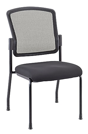 WorkPro® Spectrum Series Mesh/Fabric Stacking Guest Chair, Armless, Black, Set Of 2 Chairs, BIFMA Compliant