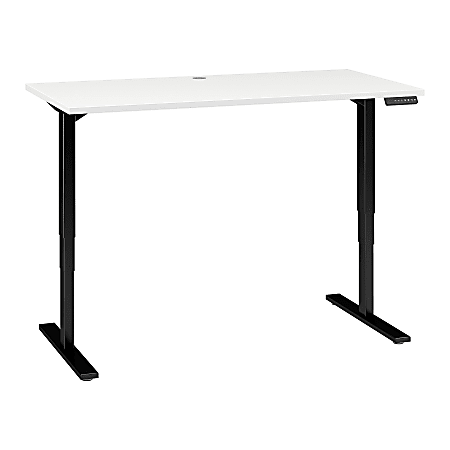 Bush Business Furniture Move 80 Series Electric 60"W x 30"D Height Adjustable Standing Desk, White/Black Base, Standard Delivery