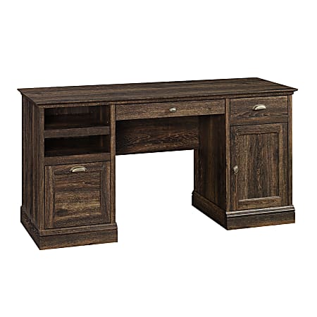 Sauder® Barrister Lane 60"W Executive Computer Desk, Iron Oak