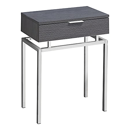 Monarch Specialties Accent Table, Rectangular, Gray/Chrome