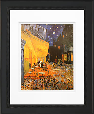 Timeless Frames Stockton Framed Kitchen Artwork, 11" x 14", Black, Café Terrace At Night